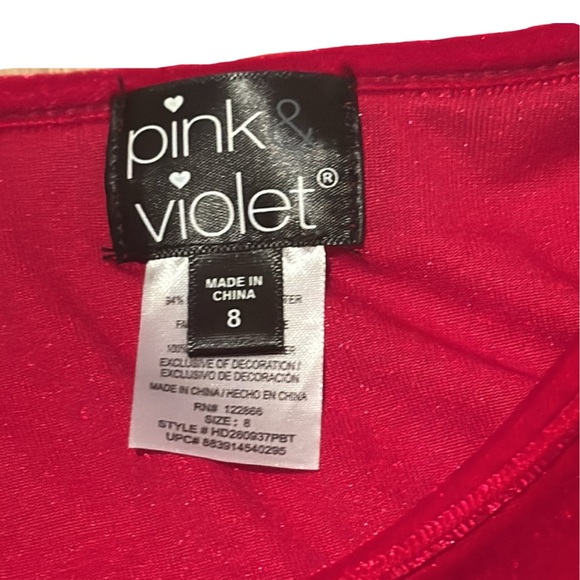 Girls Red & White Holiday Dress - Picture 3 of 4